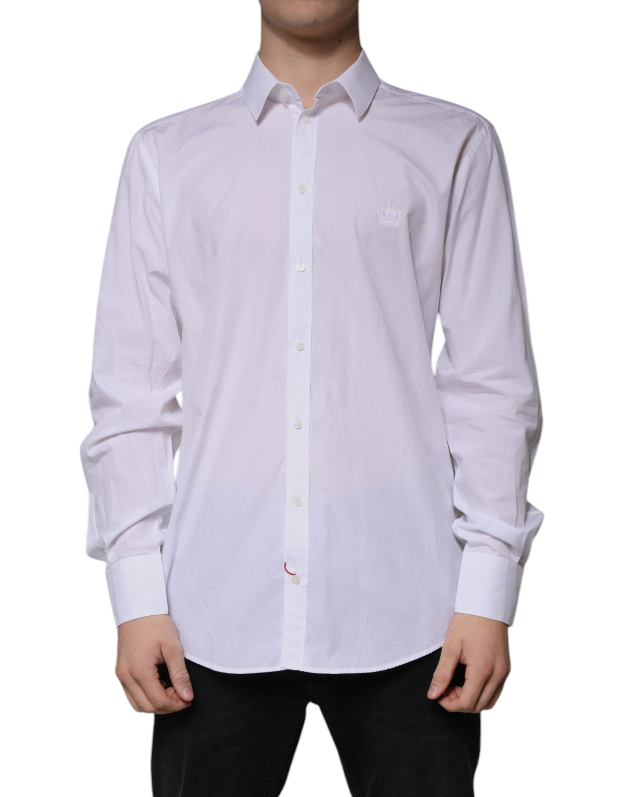 Dolce & Gabbana Beyaz Pamuklu Gömlek MARTINI Slim Fit